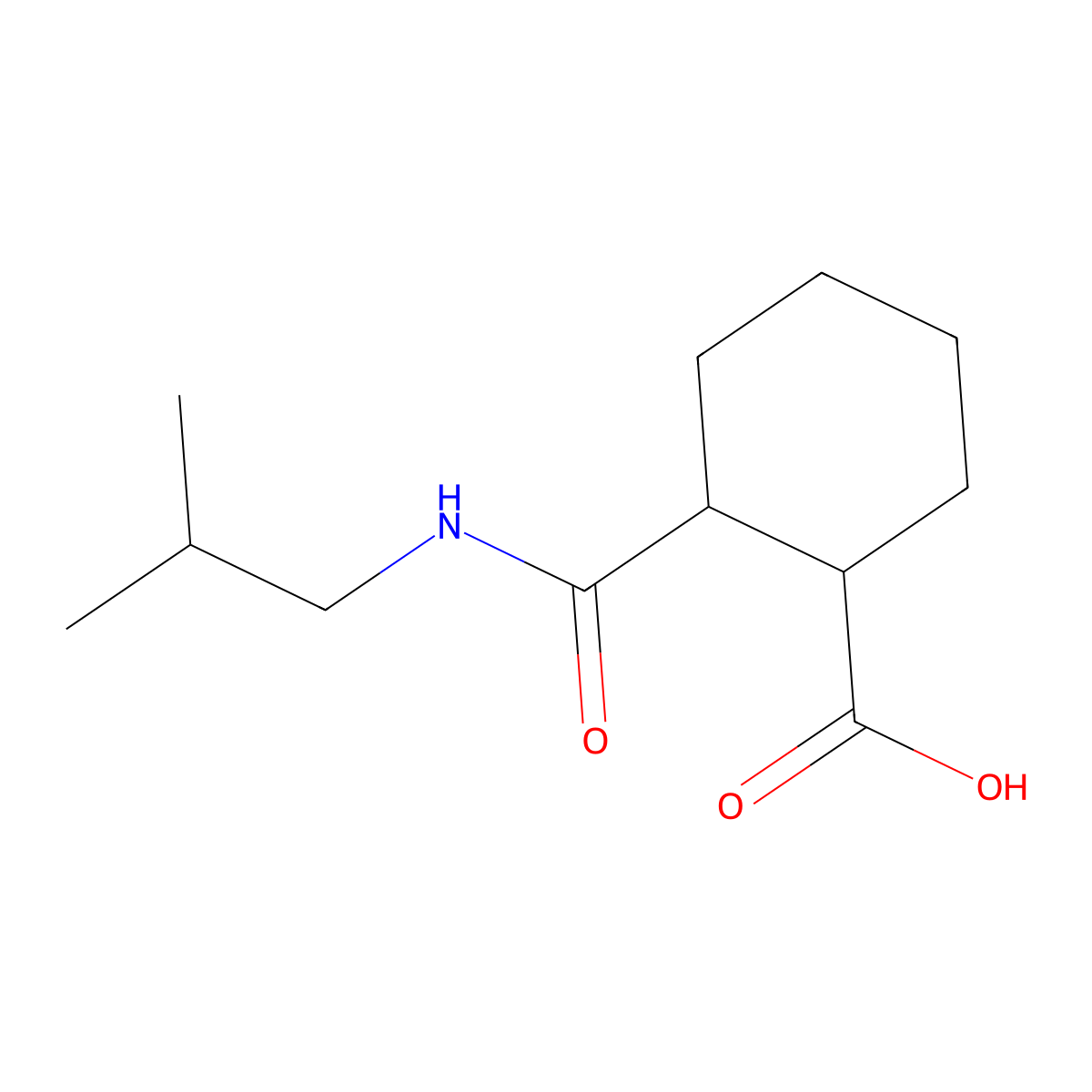 2-Isobutylcarbamoyl-cyclohexanecarboxylic acid molecular structure, CAS 544697-94-1