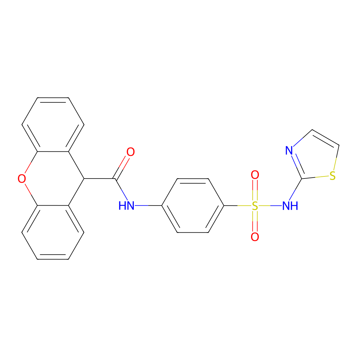 N-[4-(1,3-thiazol-2-ylsulfamoyl)phenyl]-9H-xanthene-9-carboxamide molecular structure, CAS 544698-38-6