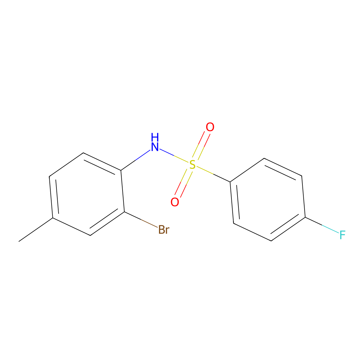 N-(2-bromo-4-methylphenyl)-4-fluorobenzenesulfonamide molecular structure, CAS 544699-62-9
