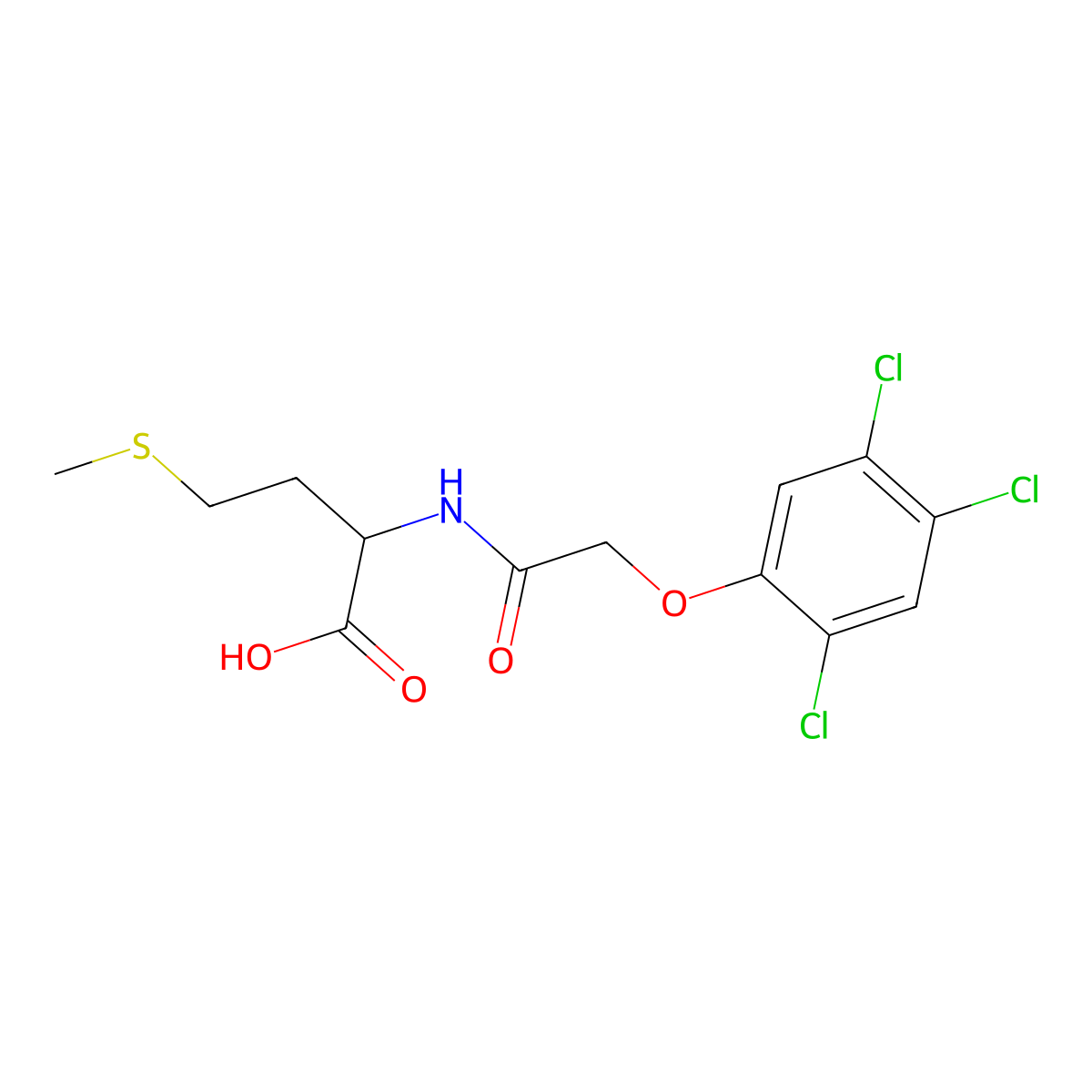 N-((2,4,5-Trichlorophenoxy)acetyl)-L-methionine molecular structure, CAS 5447-11-0