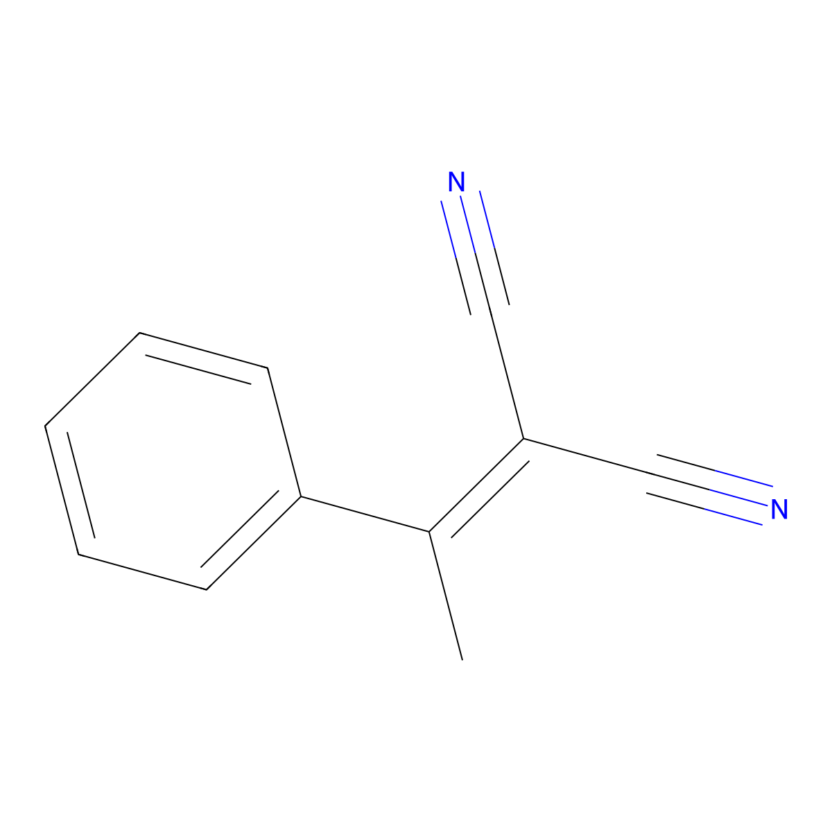 Propanedinitrile, 2-(1-phenylethylidene)- molecular structure, CAS 5447-87-0