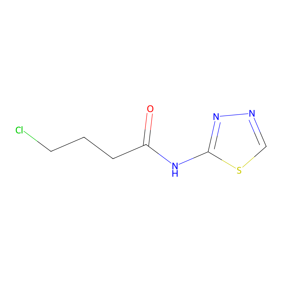 4-chloro-N-(1,3,4-thiadiazol-2-yl)butanamide molecular structure, CAS 544700-56-3