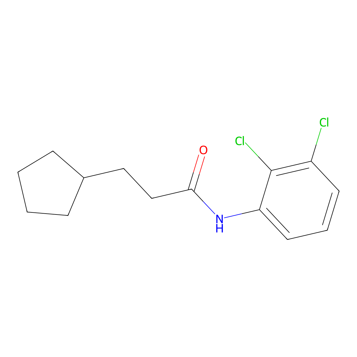 3-cyclopentyl-N-(2,3-dichlorophenyl)propanamide molecular structure, CAS 544700-71-2