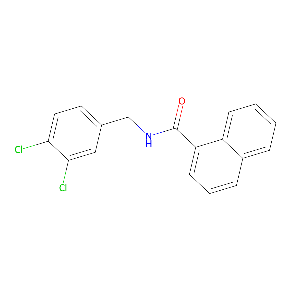 N-(3,4-dichlorobenzyl)-1-naphthamide molecular structure, CAS 544700-74-5