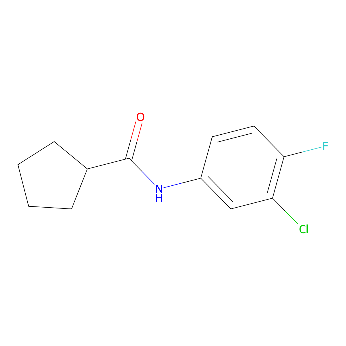 N-(3-chloro-4-fluorophenyl)cyclopentanecarboxamide molecular structure, CAS 544701-43-1