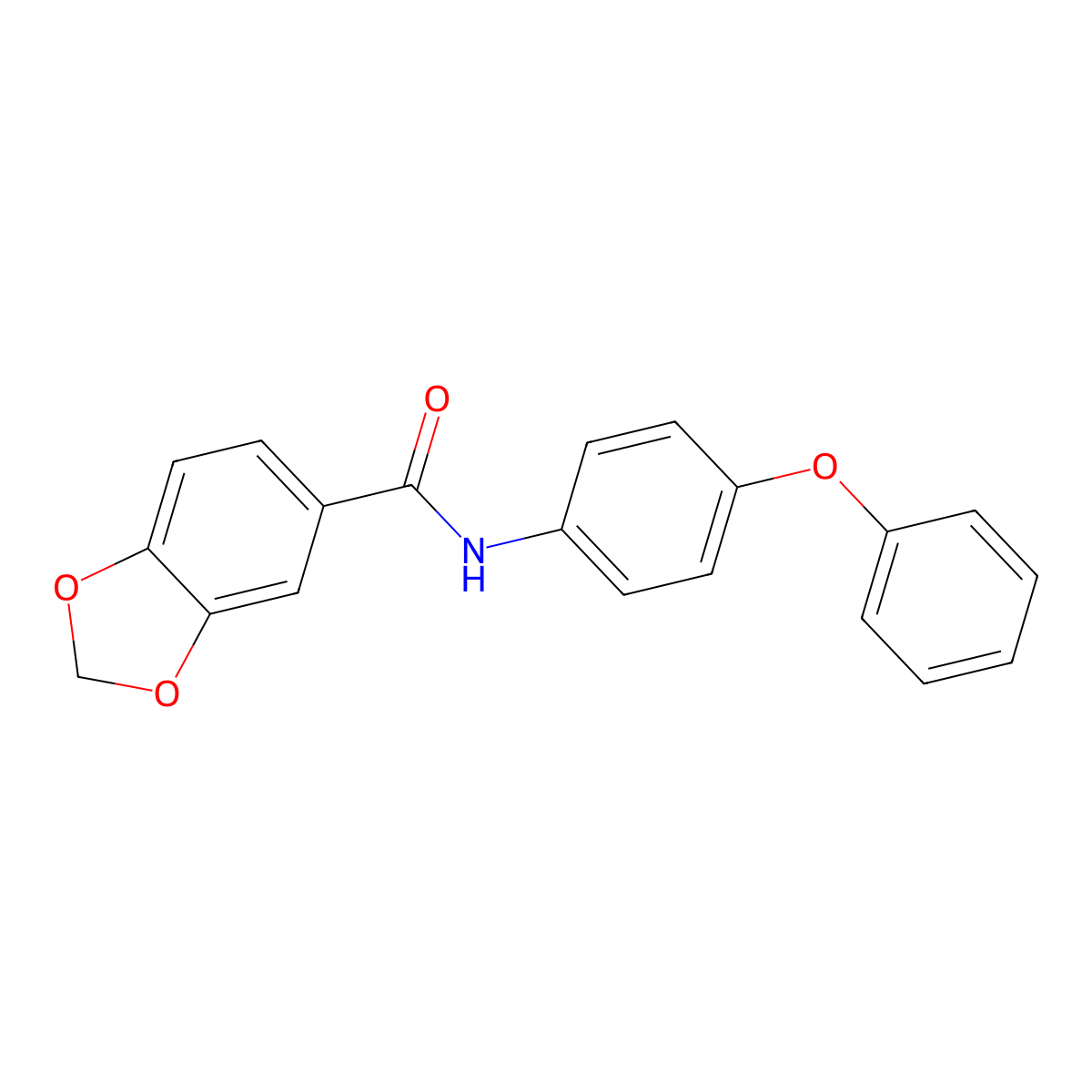 N-(4-phenoxyphenyl)-1,3-benzodioxole-5-carboxamide molecular structure, CAS 544701-44-2