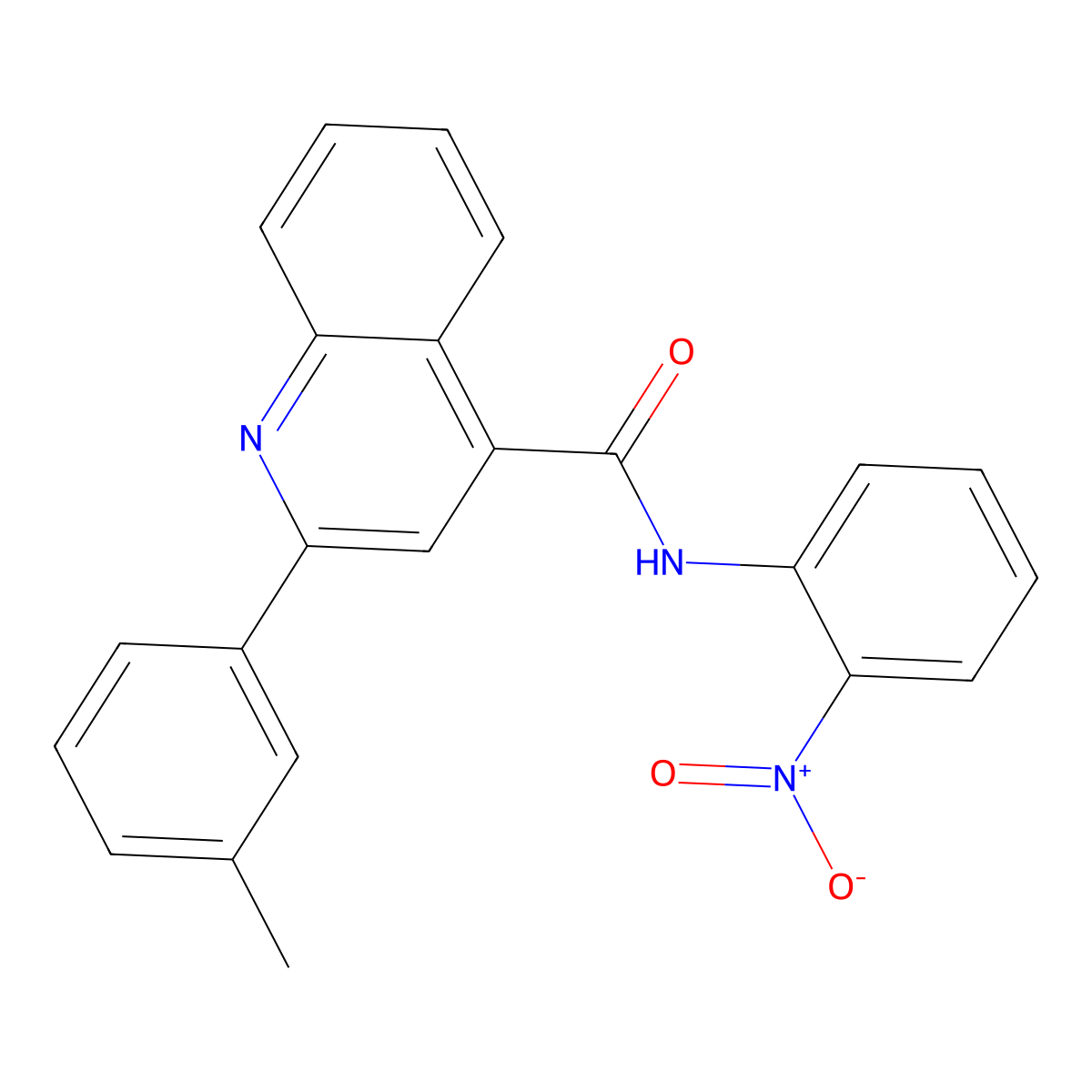 2-(3-methylphenyl)-N-(2-nitrophenyl)quinoline-4-carboxamide molecular structure, CAS 544702-22-9