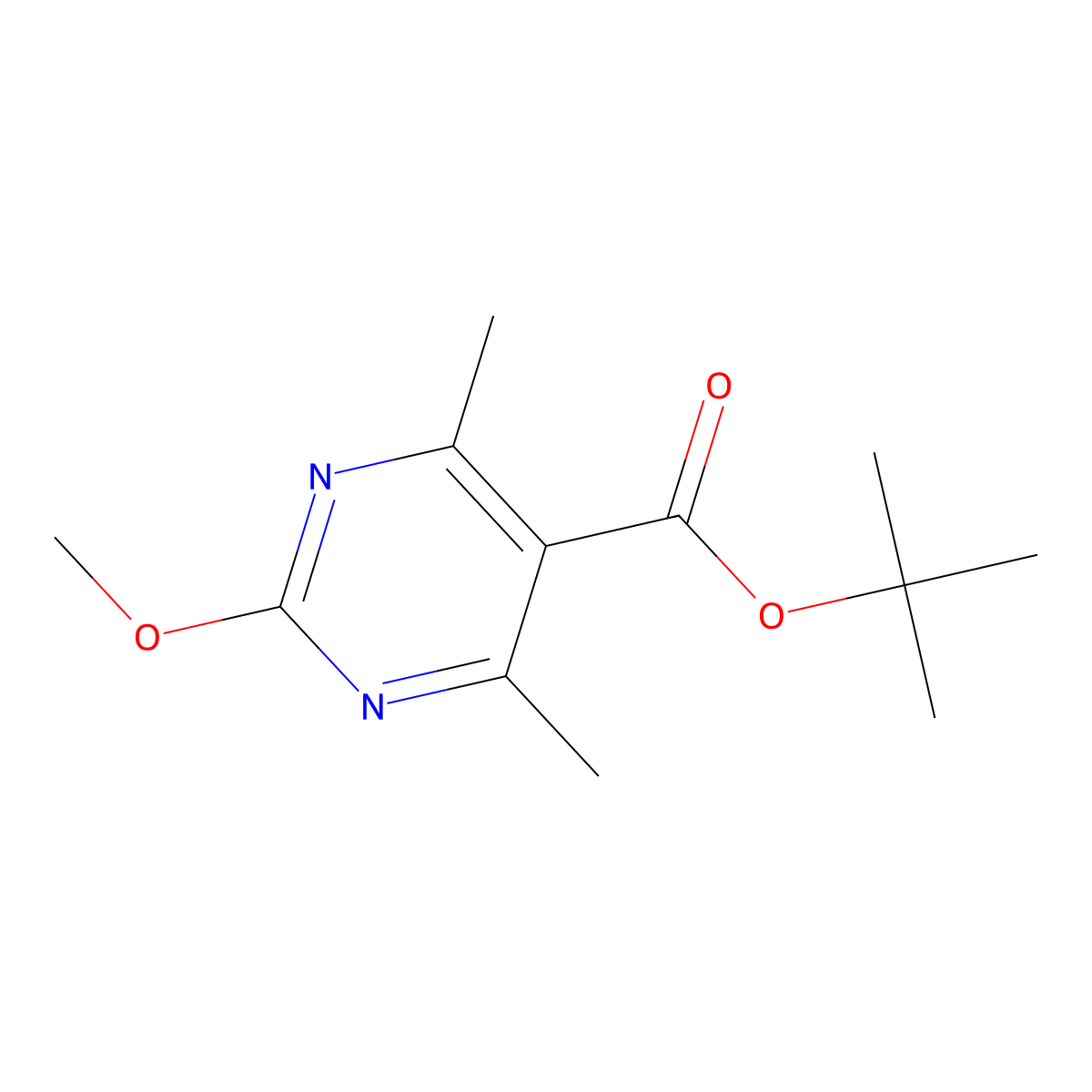 tert-Butyl 2-methoxy-4,6-dimethylpyrimidine-5-carboxylate molecular structure, CAS 544704-06-5
