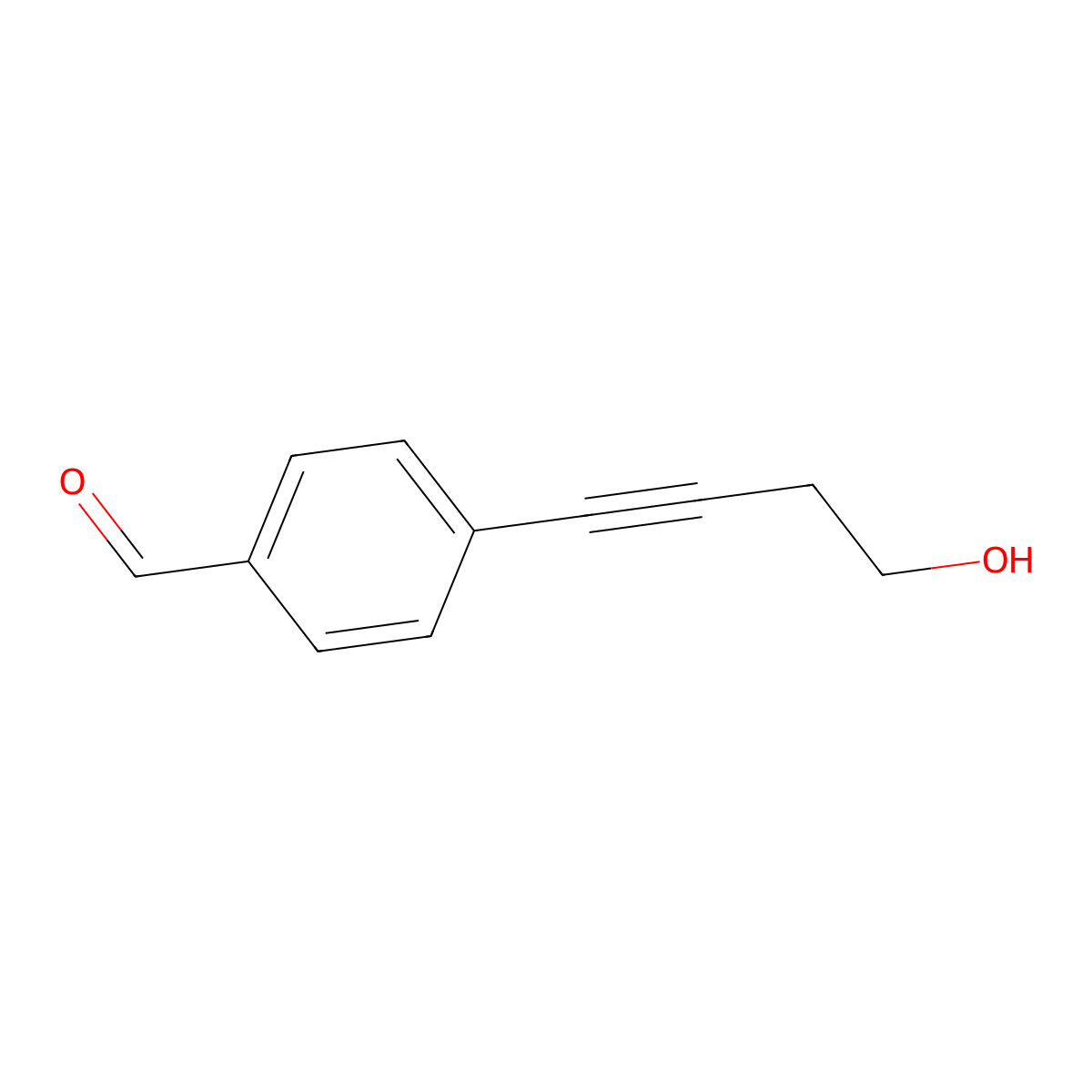 4-(4-Hydroxybut-1-Yn-1-Yl)Benzaldehyde molecular structure, CAS 544707-13-3