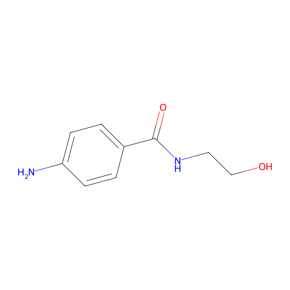 4-amino-N-(2-hydroxyethyl)benzamide molecular structure, CAS 54472-45-6