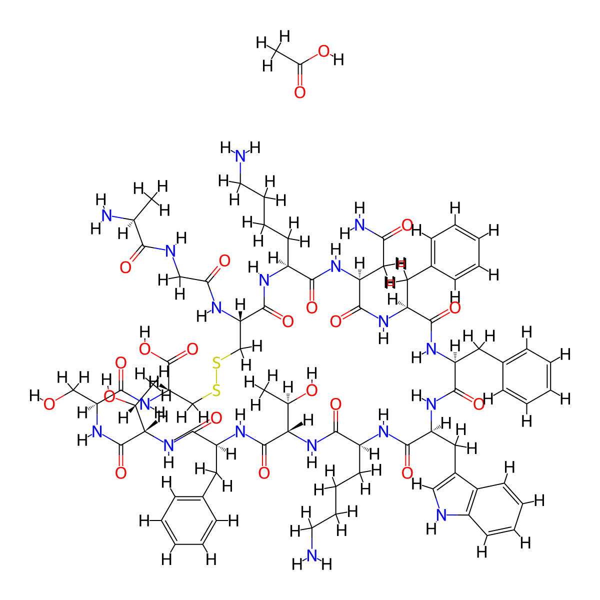 Somatostatin acetate molecular structure, CAS 54472-66-1