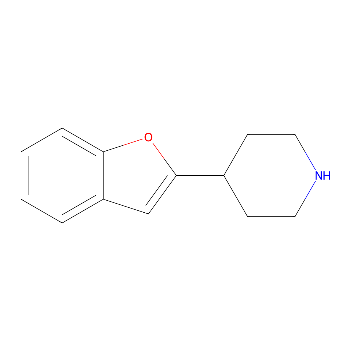 4-(1-Benzofuran-2-yl)piperidine molecular structure, CAS 54477-05-3