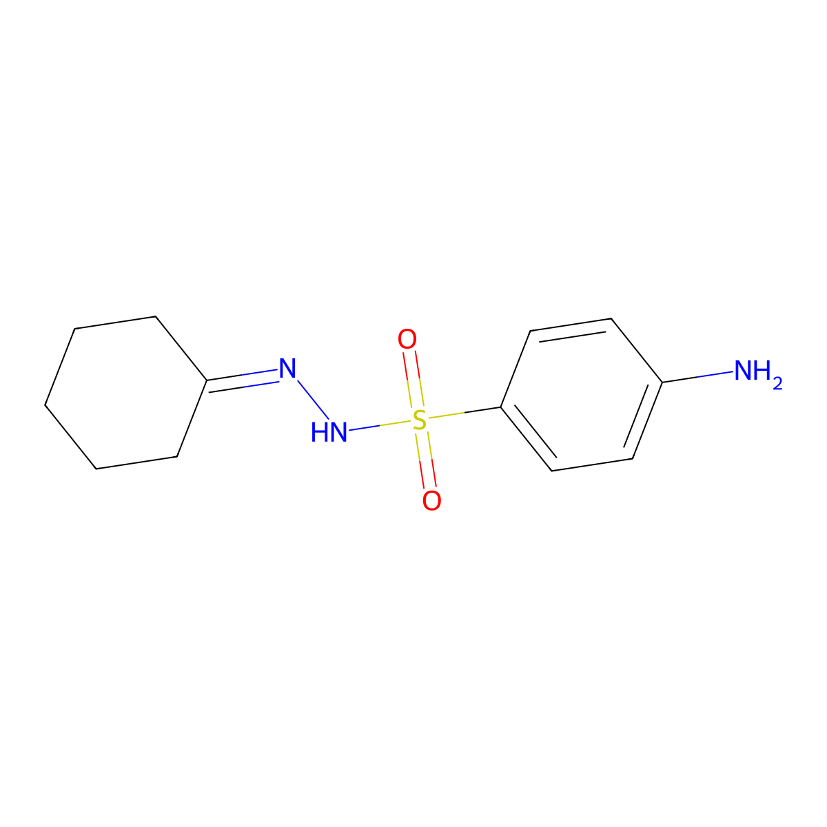 4-Amino-n'-cyclohexylidenebenzenesulfonohydrazide molecular structure, CAS 5448-65-7