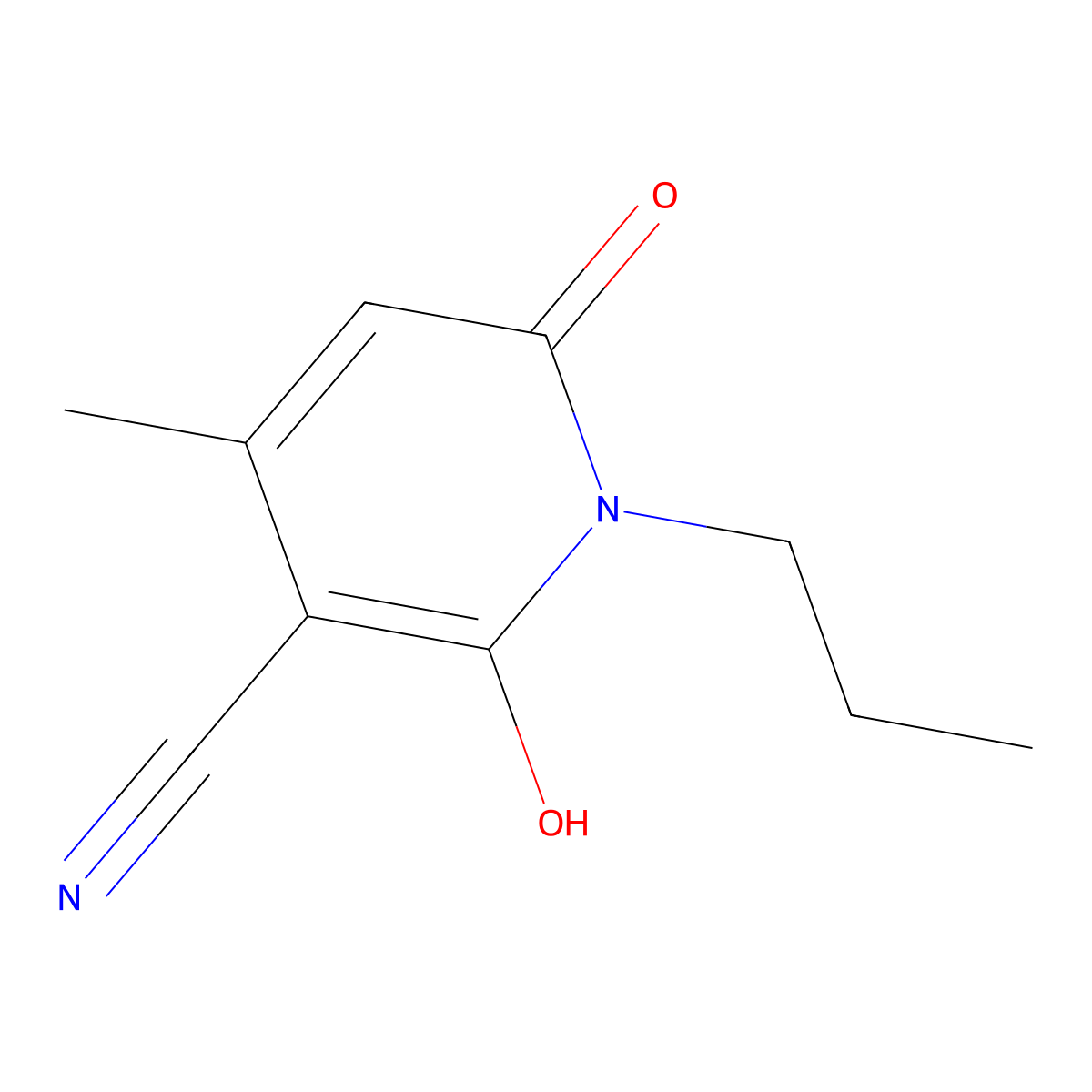6-Hydroxy-4-methyl-2-oxo-1-propyl-1,2-dihydropyridine-3-carbonitrile molecular structure, CAS 54481-10-6