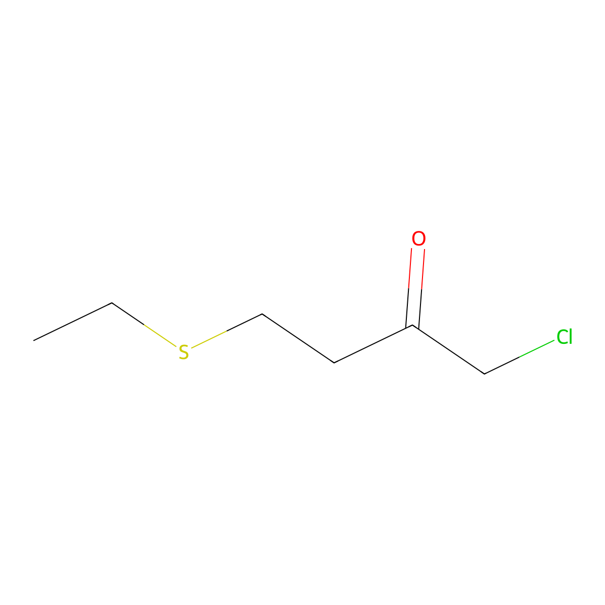 2-Butanone, 1-chloro-4-(ethylthio)- molecular structure, CAS 54487-64-8