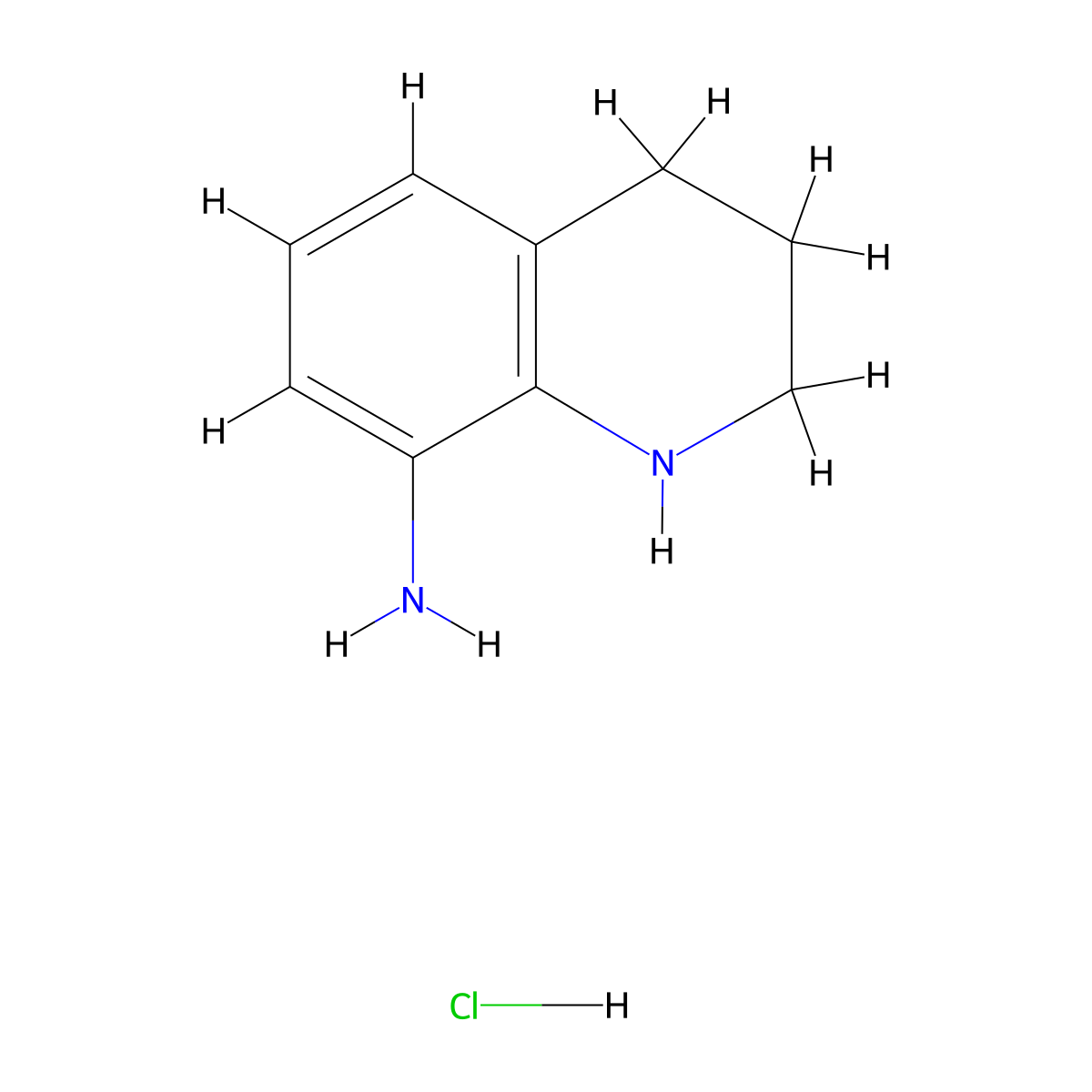 1,2,3,4-Tetrahydroquinolin-8-amine hydrochloride molecular structure, CAS 54489-65-5