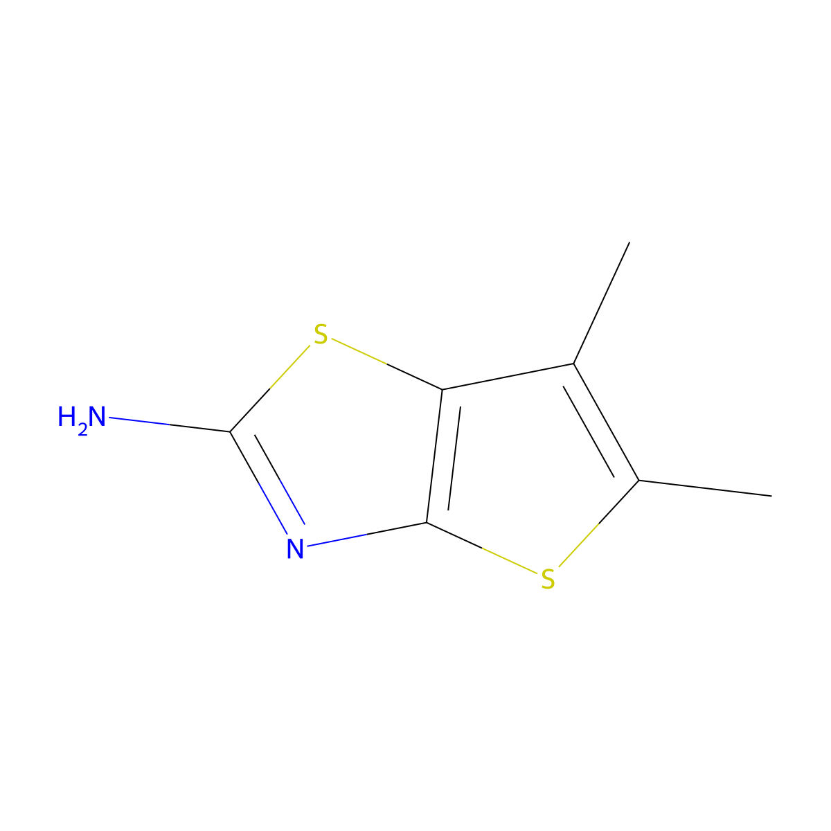 5,6-Dimethylthieno[2,3-d][1,3]thiazol-2-amine molecular structure, CAS 54489-97-3