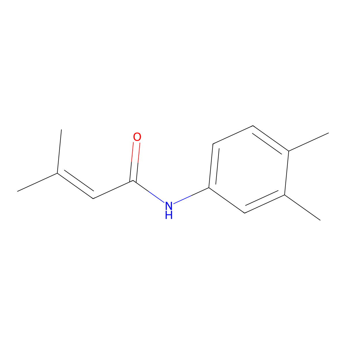 n-(3,4-Dimethylphenyl)-3-methylbut-2-enamide molecular structure, CAS 5449-05-8