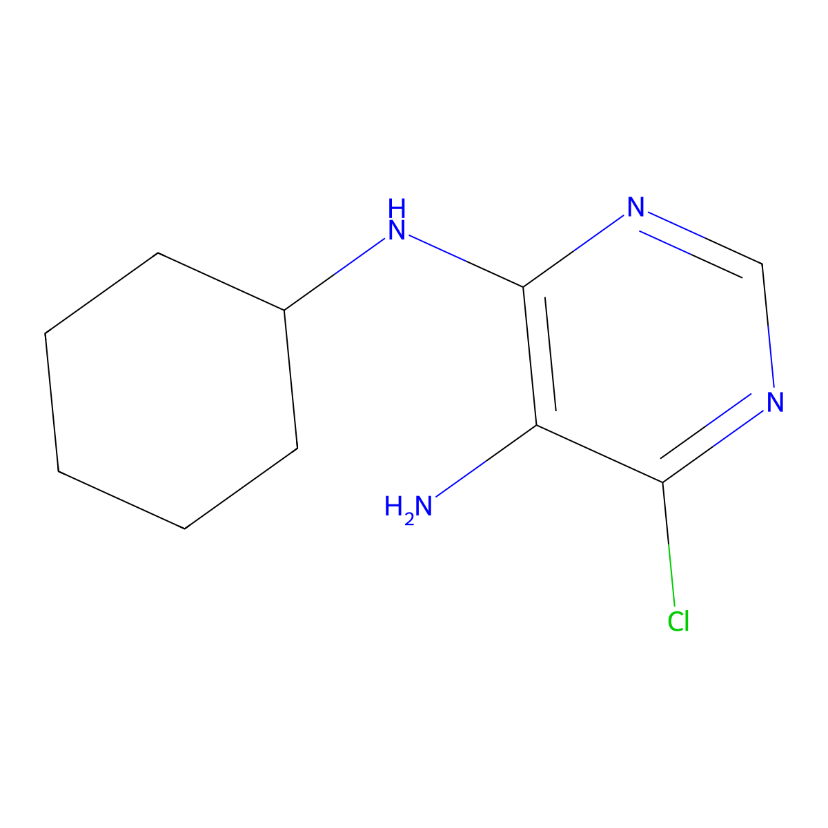 6-Chloro-N~4~-cyclohexylpyrimidine-4,5-diamine molecular structure, CAS 5449-10-5