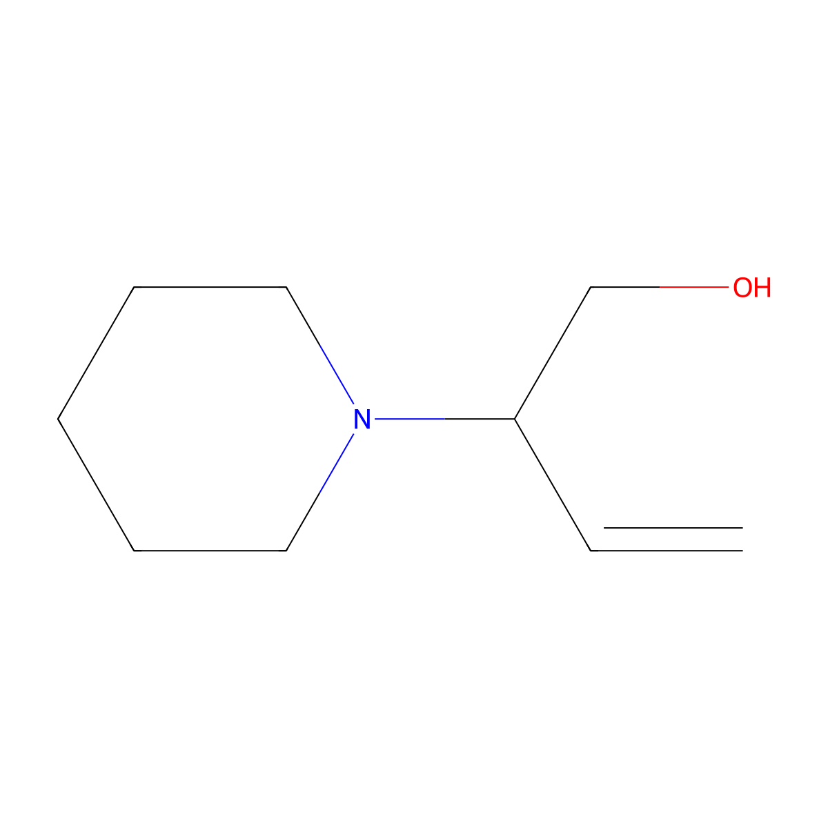 2-(Piperidin-1-yl)but-3-en-1-ol molecular structure, CAS 5449-11-6