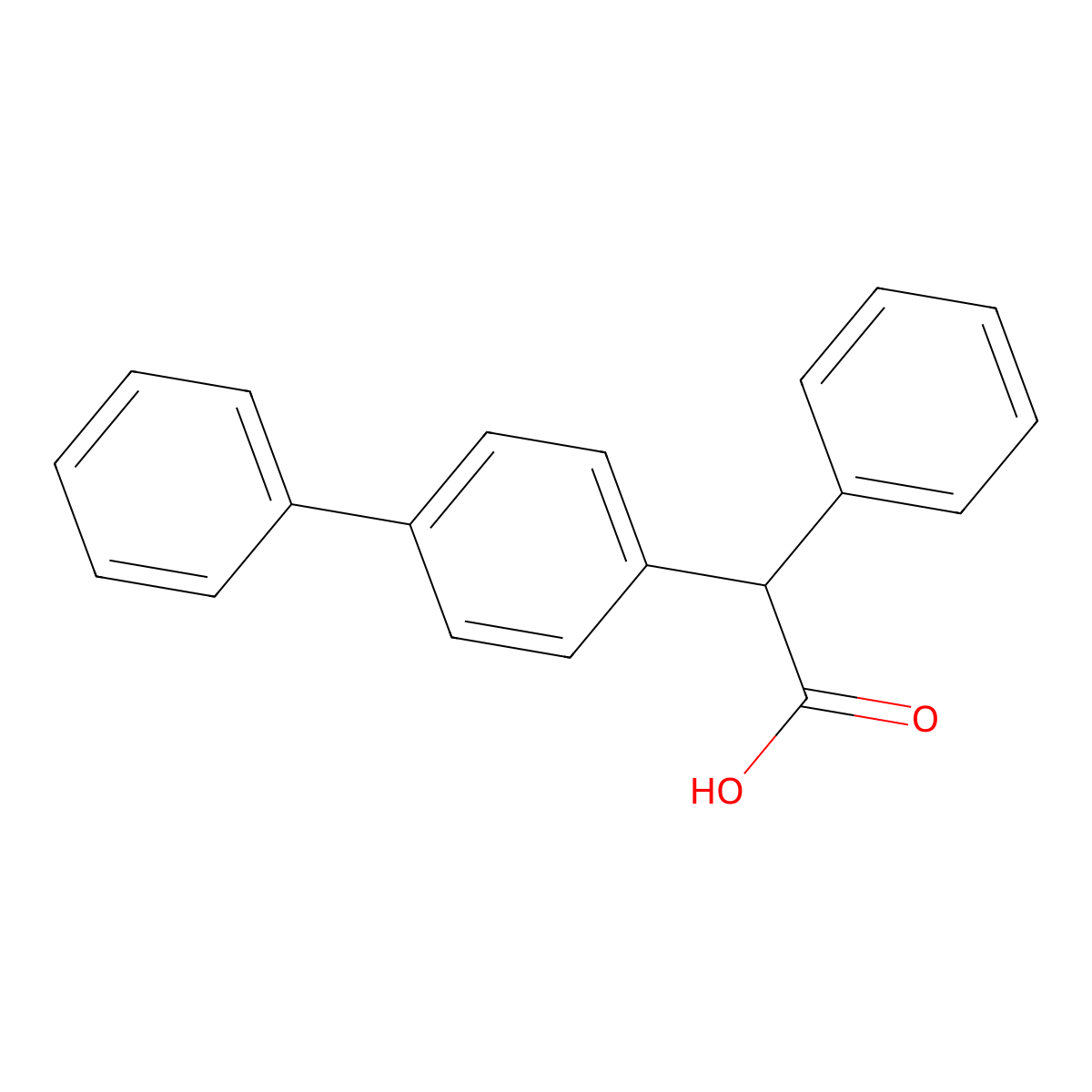 Biphenyl-4-yl(phenyl)acetic acid molecular structure, CAS 5449-50-3
