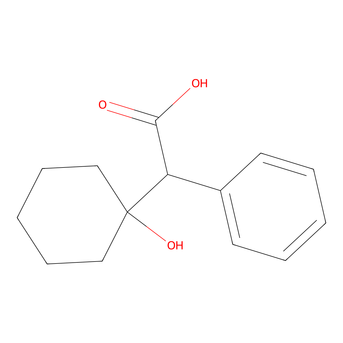 (1-Hydroxycyclohexyl)(phenyl)acetic acid molecular structure, CAS 5449-68-3