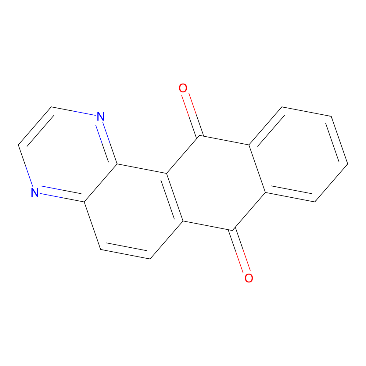 Naphtho(3,2-F)quinoxaline-7,12-dione molecular structure, CAS 54490-26-5