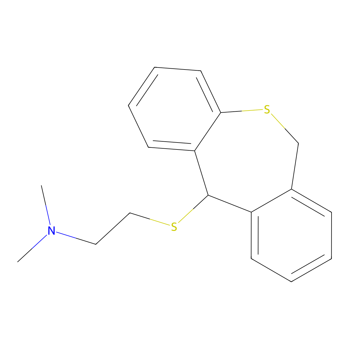 2-(6,11-dihydrobenzo[c][1]benzothiepin-11-ylsulfanyl)-N,N-dimethylethanamine molecular structure, CAS 54492-21-6