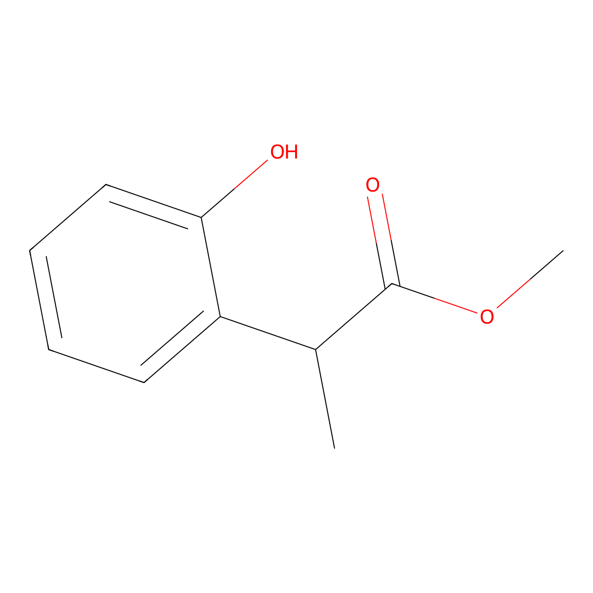 Methyl 2-(2-hydroxyphenyl)propanoate molecular structure, CAS 54493-89-9