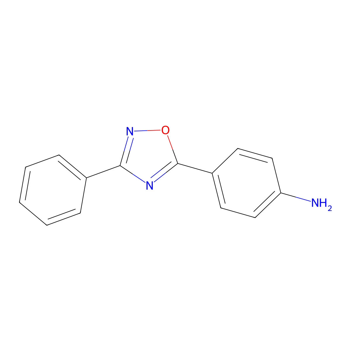 4-(3-Phenyl-1,2,4-oxadiazol-5-yl)aniline molecular structure, CAS 54494-12-1