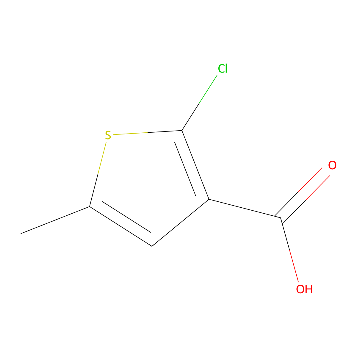 2-Chloro-5-methylthiophene-3-carboxylic acid molecular structure, CAS 54494-61-0