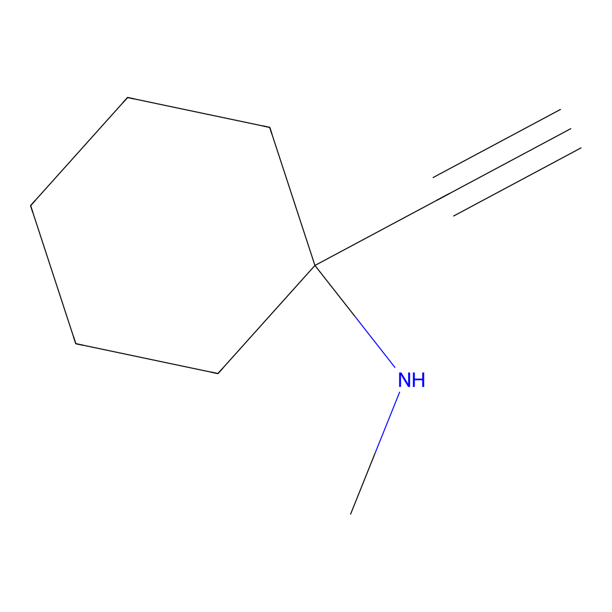 1-ethynyl-N-methylcyclohexan-1-amine molecular structure, CAS 54495-16-8