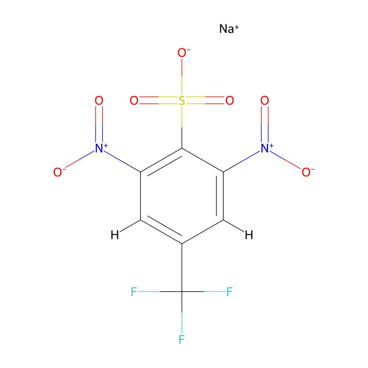 Sodium 2,6-dinitro-4-(trifluoromethyl)benzenesulfonate molecular structure, CAS 54495-25-9
