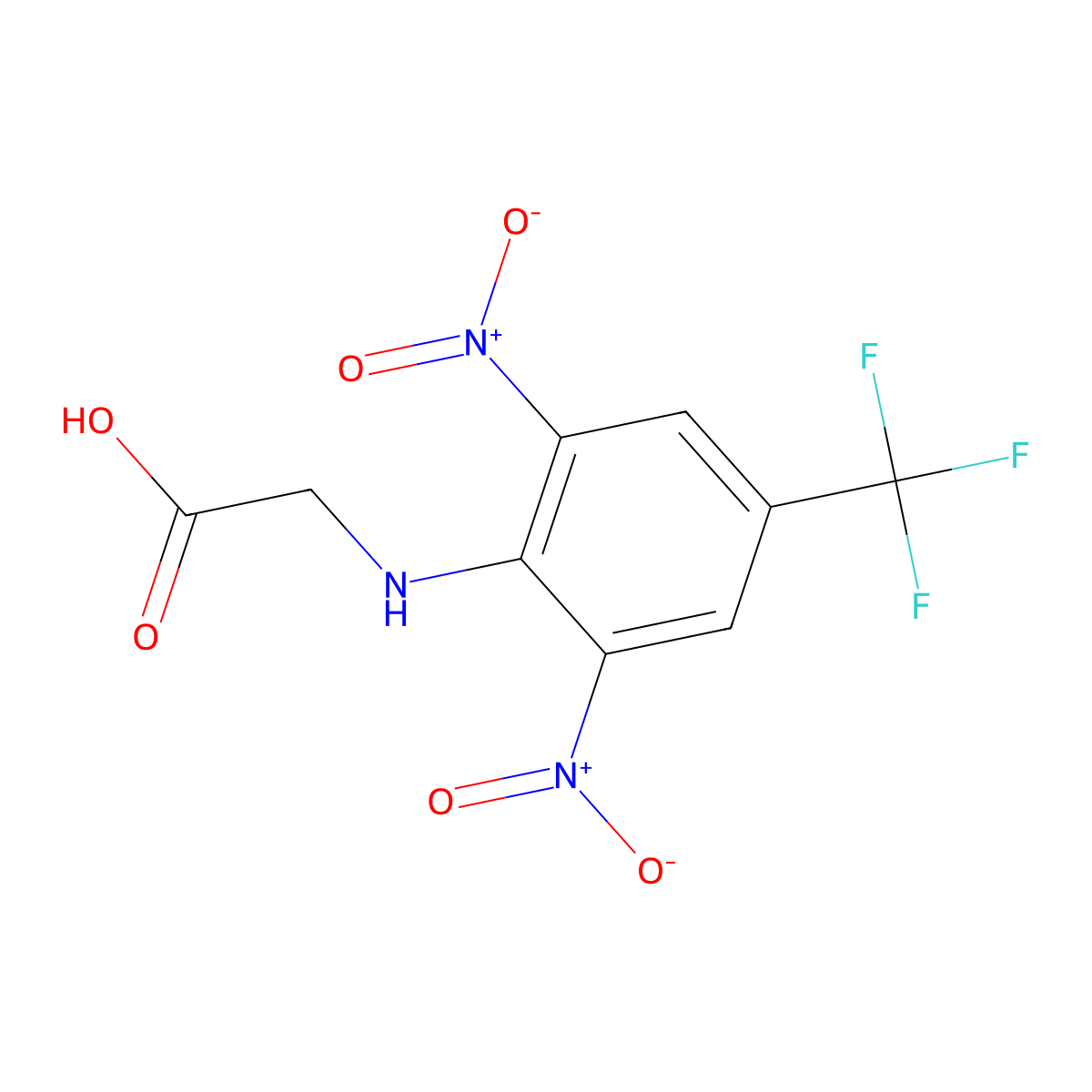 (2,6-Dinitro-4-(trifluoromethyl)phenyl)glycine molecular structure, CAS 54495-45-3