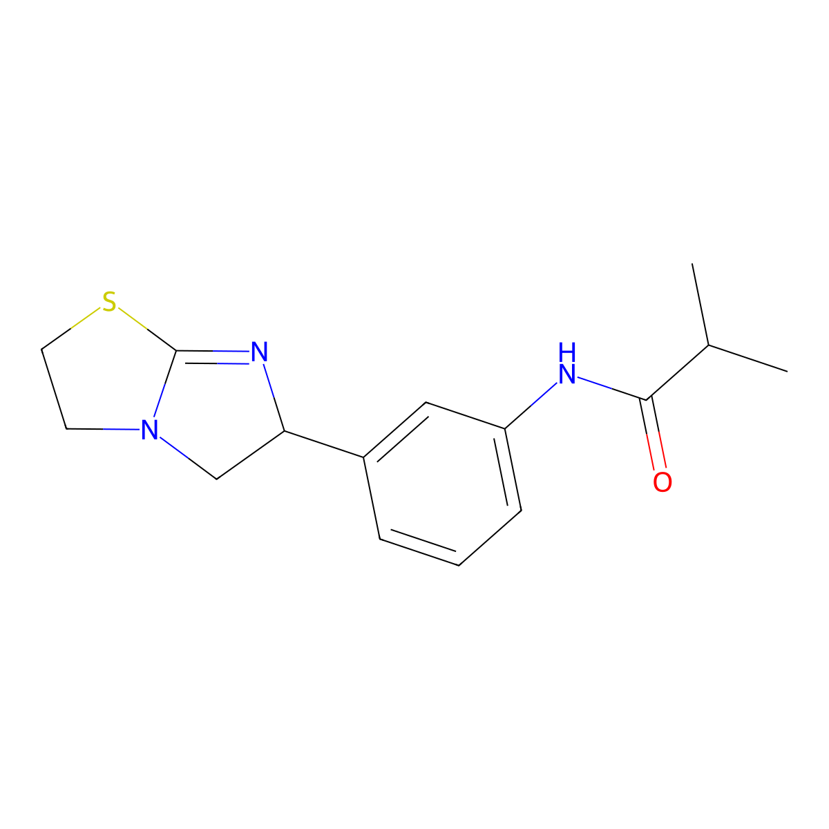 N-(3-{2H,3H,5H,6H-imidazo[2,1-b][1,3]thiazol-6-yl}phenyl)-2-methylpropanamide molecular structure, CAS 54496-44-5