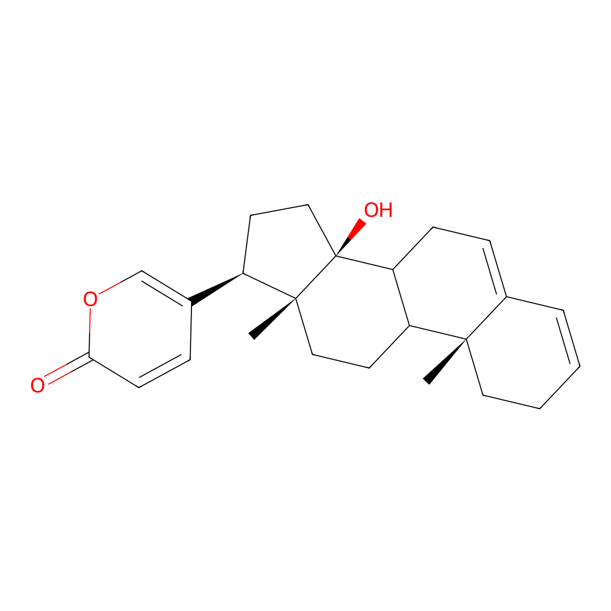 14-Hydroxybufa-3,5,20,22-tetraenolide molecular structure, CAS 545-51-7