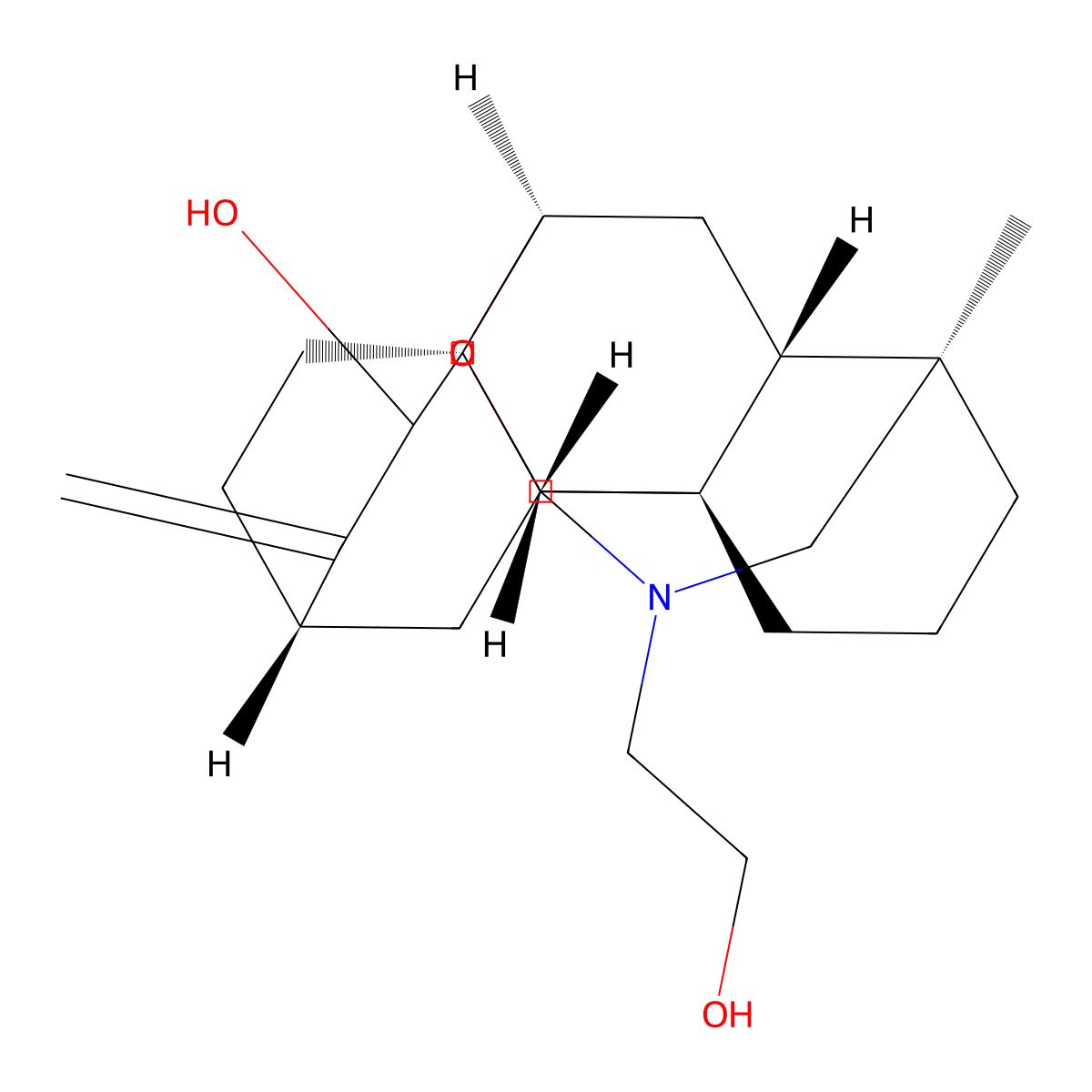 (1S,5R,8R,10R,11S,14S,16R,17R)-7-(2-hydroxyethyl)-5-methyl-13-methylidene-9-oxa-7-azahexacyclo[8.6.2.211,14.01,8.05,17.011,16]icosan-12-ol molecular structure, CAS 545-61-9