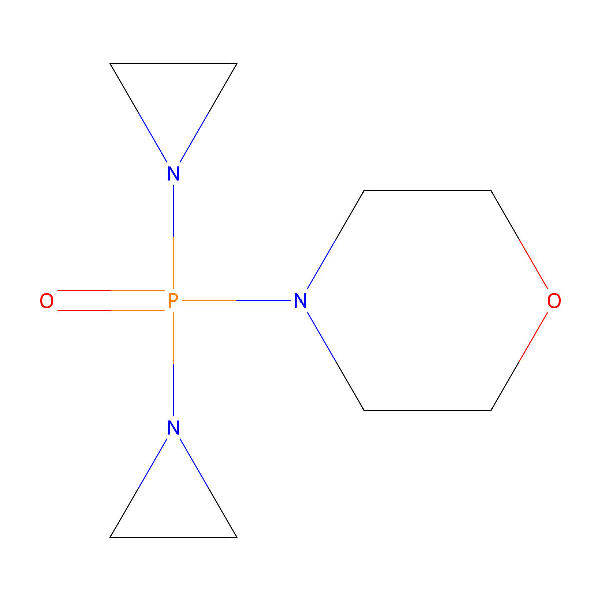 Bis(1-aziridinyl)morpholinophosphine oxide molecular structure, CAS 545-82-4