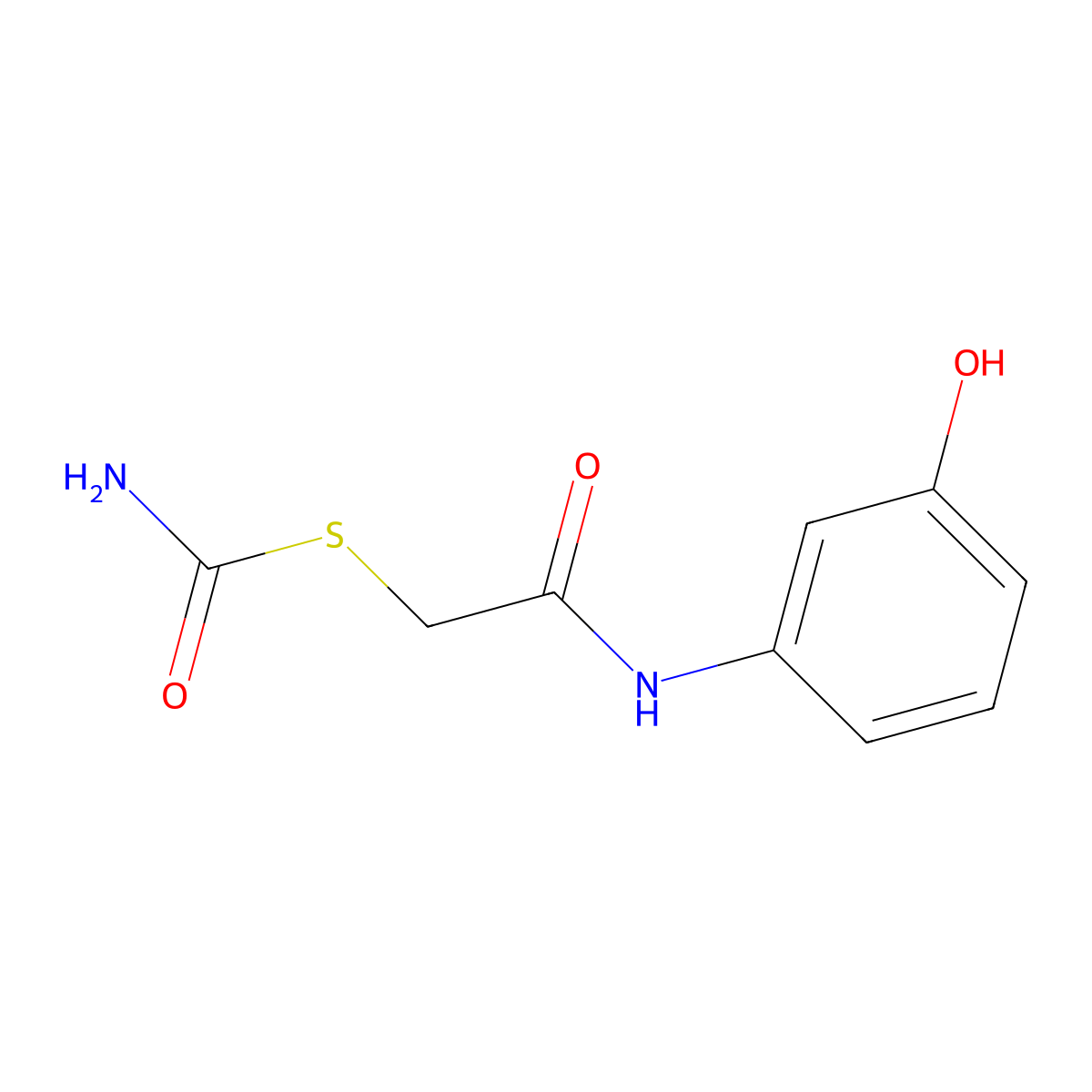 S-{2-[(3-hydroxyphenyl)amino]-2-oxoethyl} carbamothioate molecular structure, CAS 5450-09-9