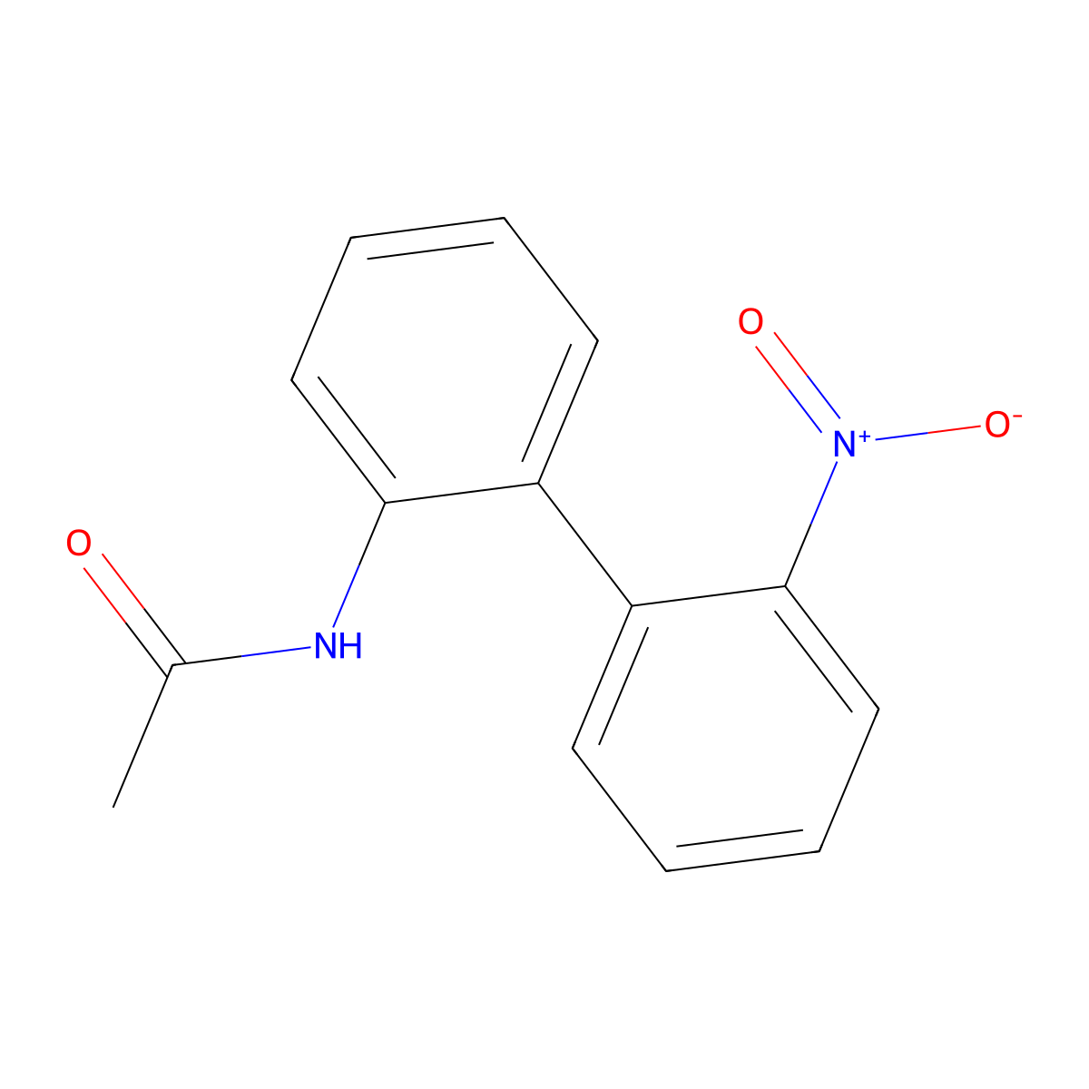 N-(2'-nitrobiphenyl-2-yl)acetamide molecular structure, CAS 5450-11-3