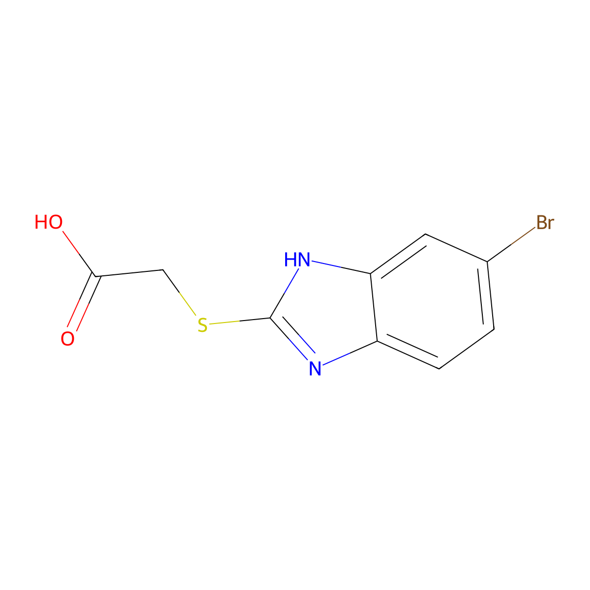 (6-Bromo-1H-benzoimidazol-2-ylsulfanyl)-acetic acid molecular structure, CAS 5450-30-6