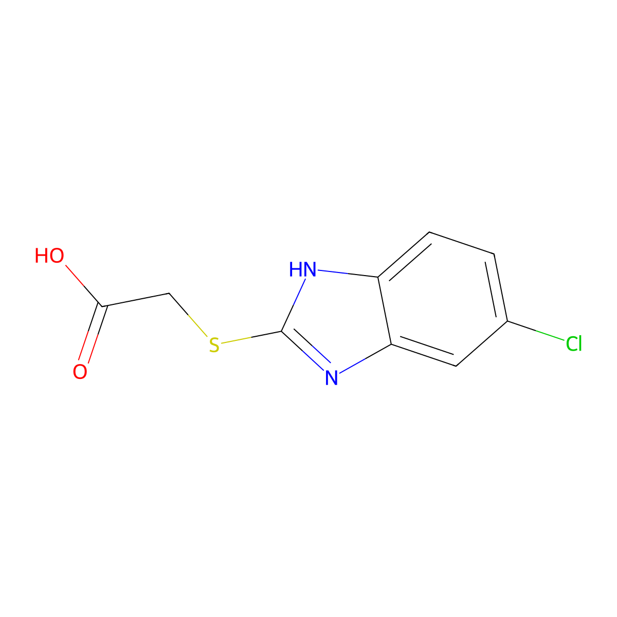 2-((6-Chloro-1H-benzimidazol-2-yl)thio)acetic acid molecular structure, CAS 5450-31-7