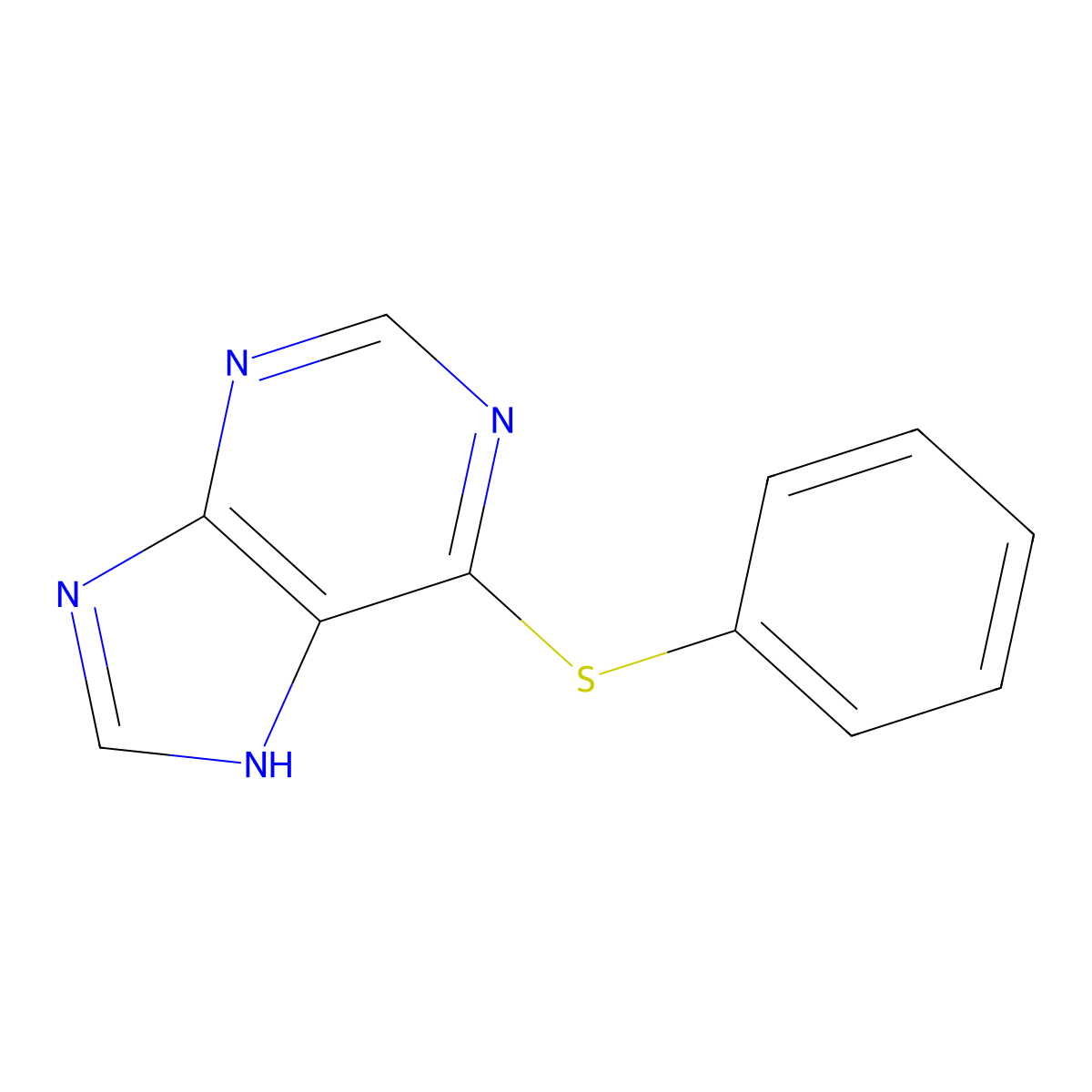 6-(Phenylthio)-9H-purine molecular structure, CAS 5450-35-1