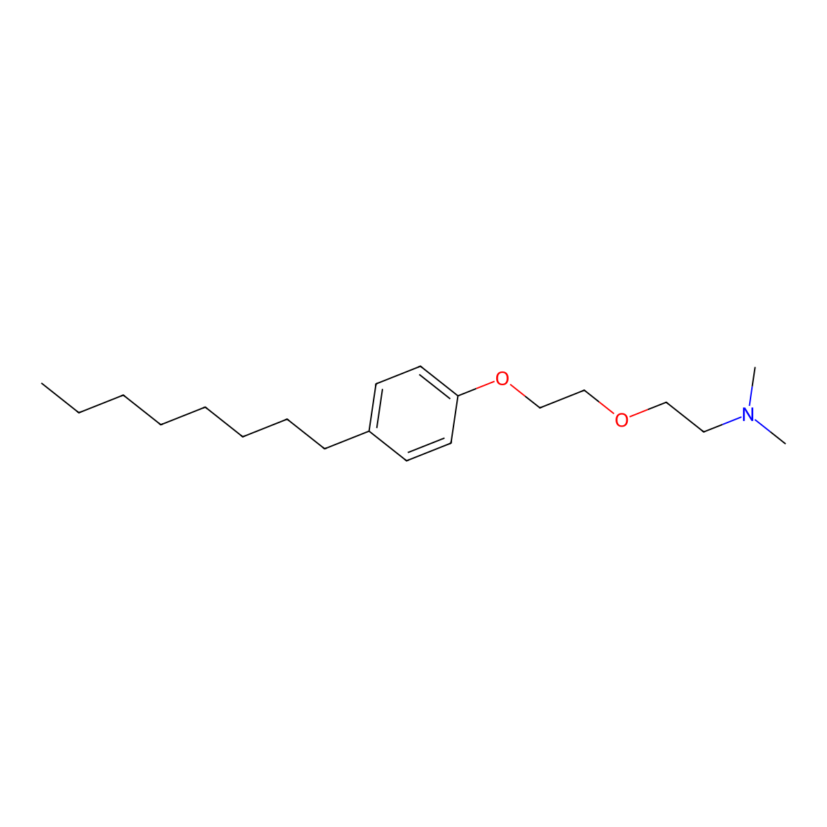 n,n-Dimethyl-2-[2-(4-octylphenoxy)ethoxy]ethanamine molecular structure, CAS 5450-56-6