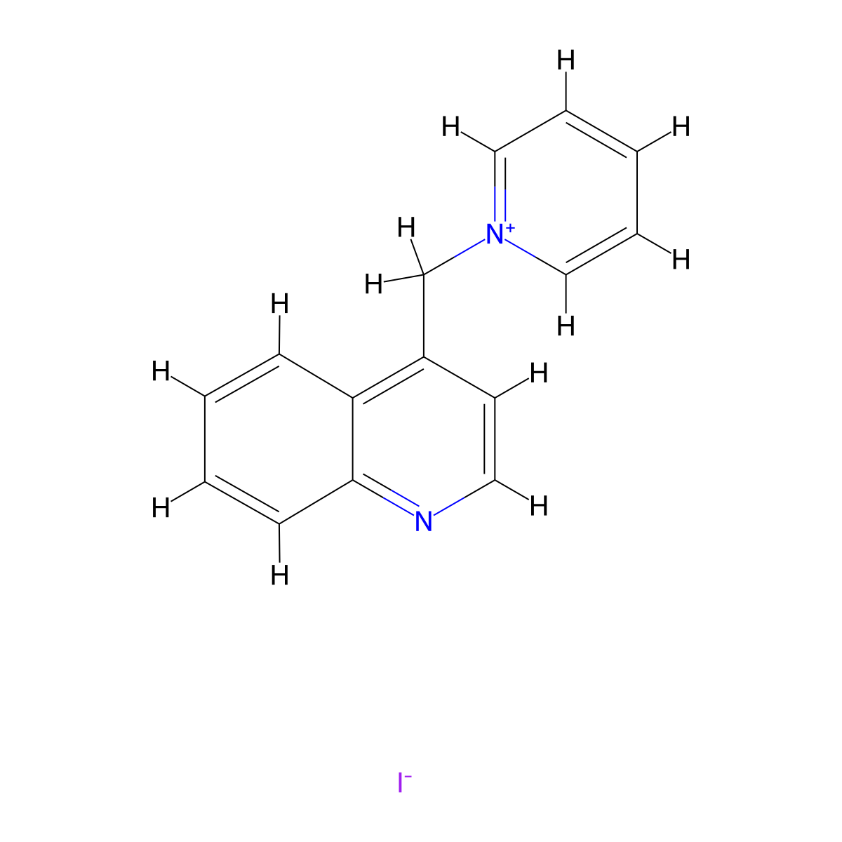 1-(Quinolin-4-ylmethyl)pyridin-1-ium iodide molecular structure, CAS 5450-80-6