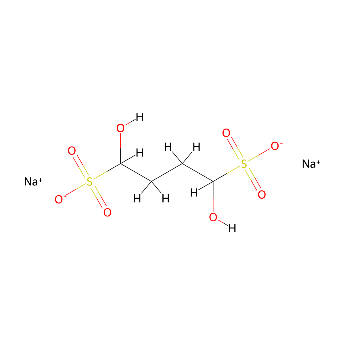 1,4-Butanedisulfonic acid, 1,4-dihydroxy-, sodium salt (1:2) molecular structure, CAS 5450-96-4