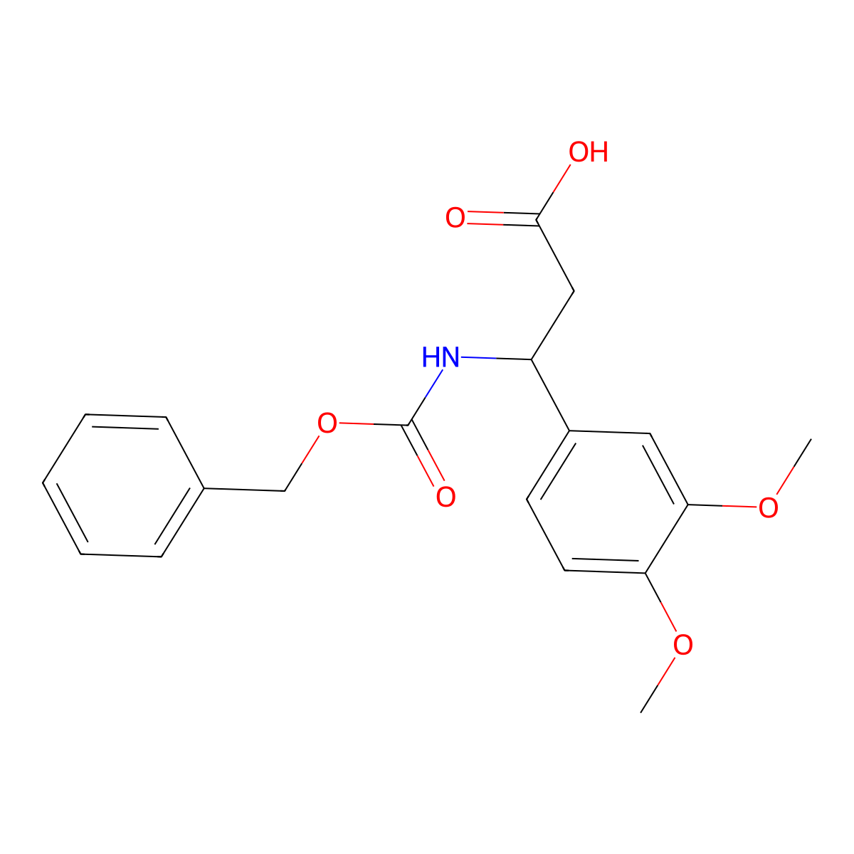 3-{[(Benzyloxy)carbonyl]amino}-3-(3,4-dimethoxyphenyl)propanoic acid molecular structure, CAS 54503-14-9