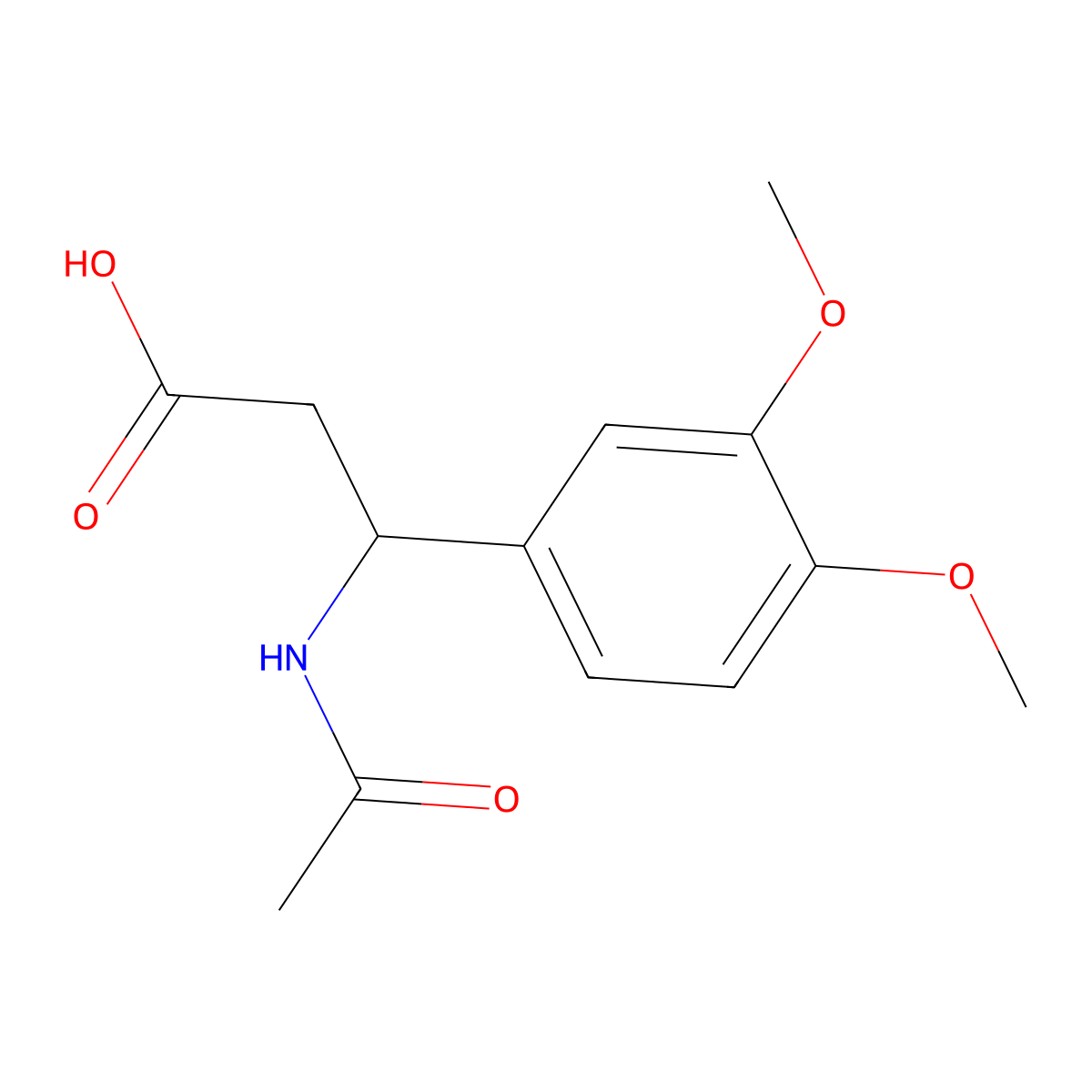 3-(Acetylamino)-3-(3,4-dimethoxyphenyl)propanoic acid molecular structure, CAS 54503-15-0