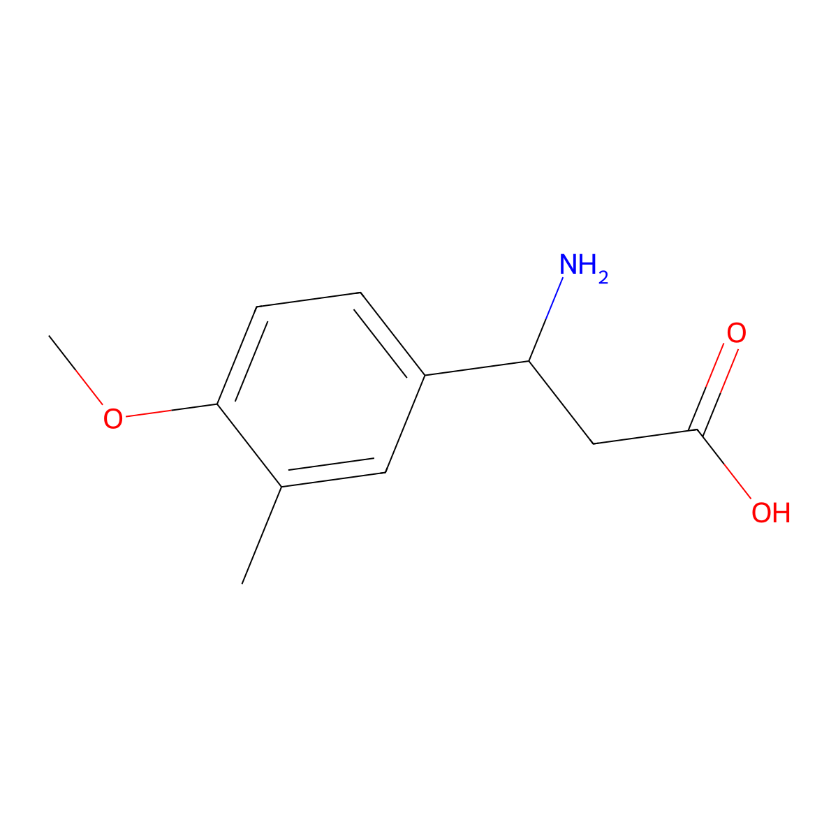 3-Amino-3-(4-methoxy-3-methylphenyl)propanoic acid molecular structure, CAS 54503-17-2