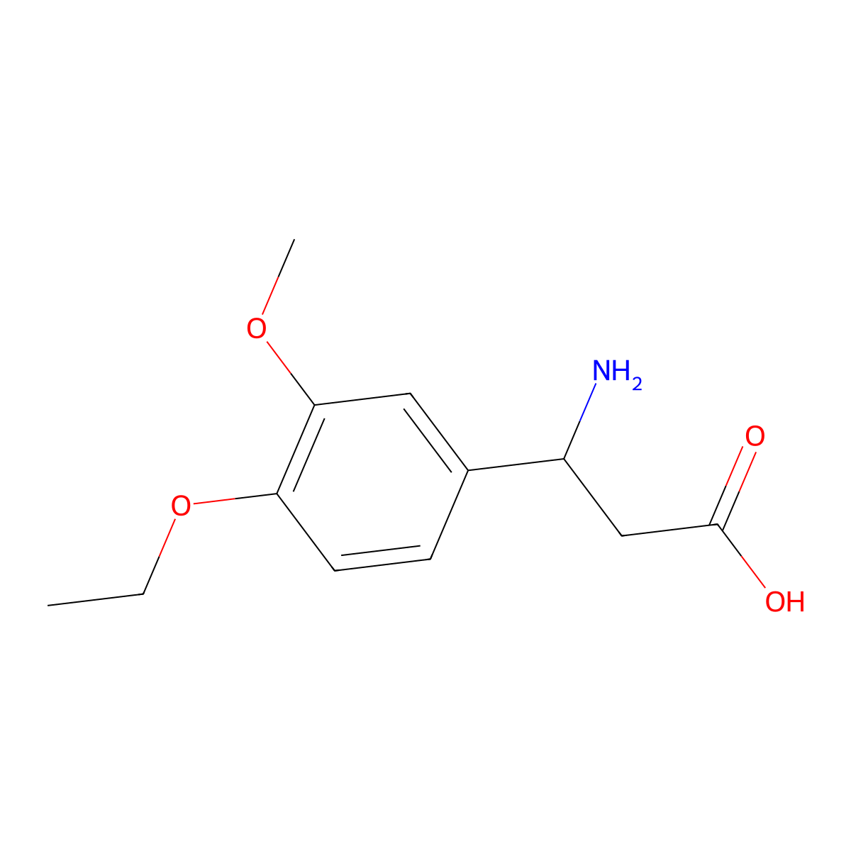 3-Amino-3-(4-ethoxy-3-methoxyphenyl)propanoic acid molecular structure, CAS 54503-18-3